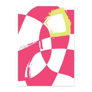 Poster set deel 1 uit set van 3 met abstract figuren in roze. Ook los te bestellen.