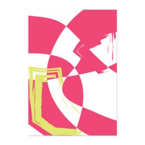 Poster set deel 2 uit set van 3 met abstract figuren in roze. Ook los te bestellen.
